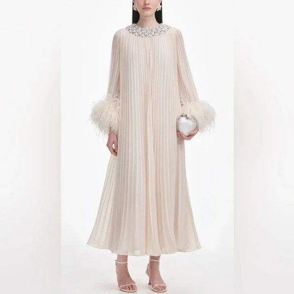 white christmas dresses Willa Modest Midi in Yellow/Green/Cream Medium main image 0